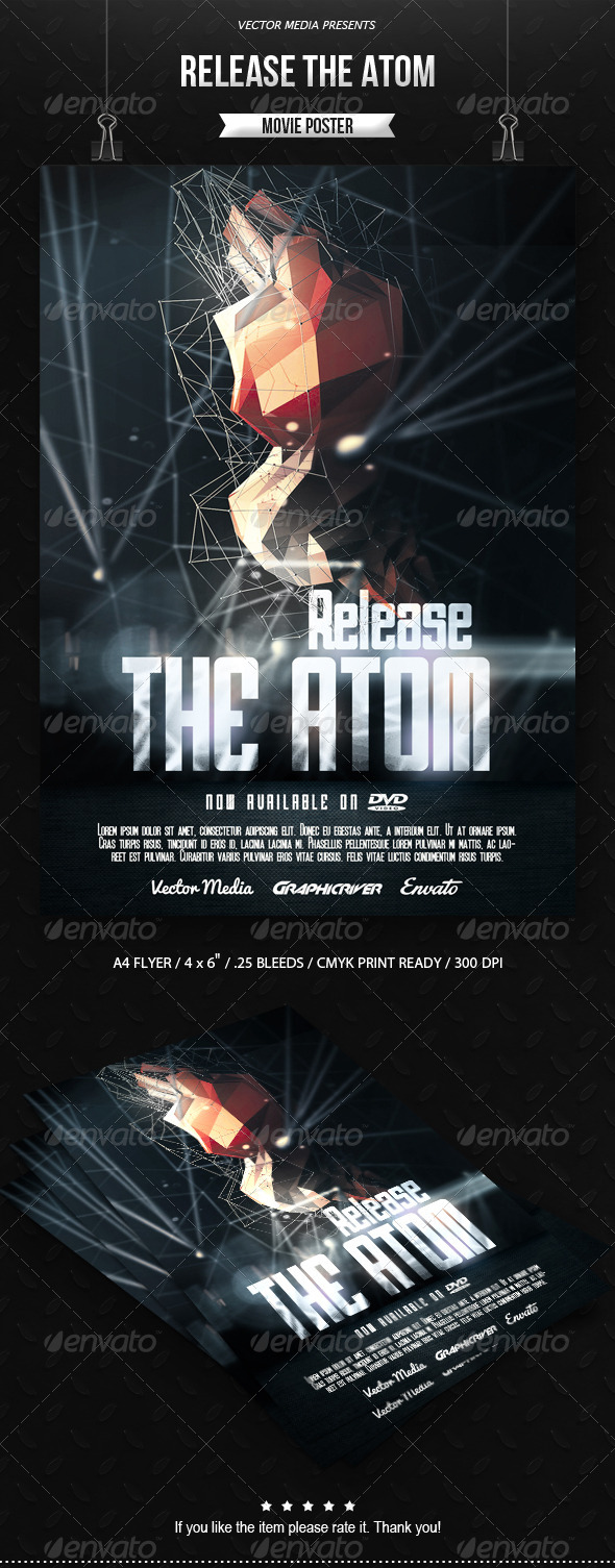 GraphicRiver Release The Atom Movie Poster 7201723 GraphicRiver Release The Atom Movie Poster 7201723