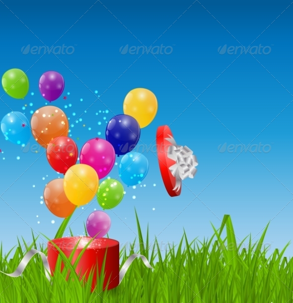 GraphicRiver Glossy Balloons on Drass Field Vector Illustration 7203197 GraphicRiver Glossy Balloons on Drass Field Vector Illustration 7203197