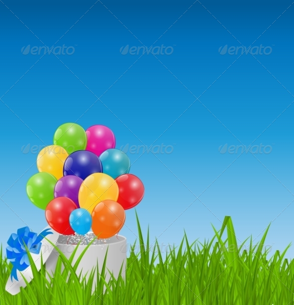 GraphicRiver Glossy Balloons on Drass Field Vector Illustration 7203209 GraphicRiver Glossy Balloons on Drass Field Vector Illustration 7203209