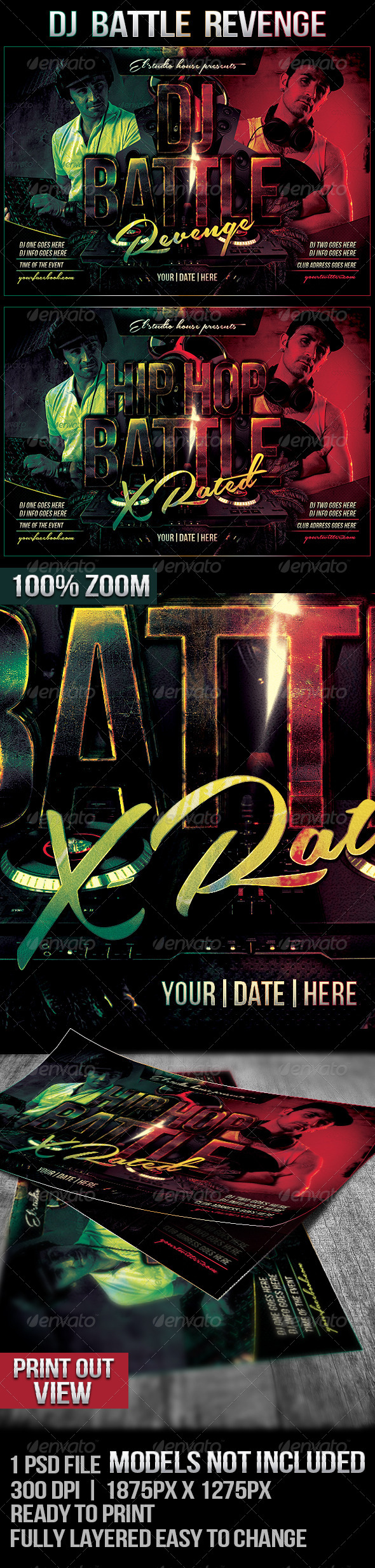 GraphicRiver Dj Battle Revenge Rave Flyer 7205030 GraphicRiver Dj Battle Revenge Rave Flyer 7205030