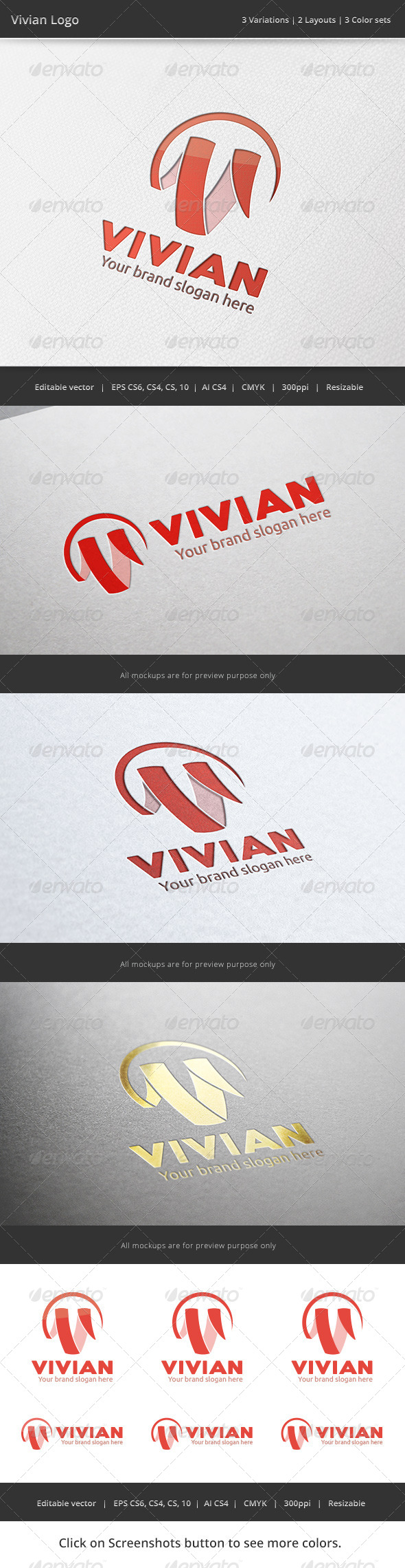 GraphicRiver Vivian V Letter Logo 7206236 GraphicRiver Vivian V Letter Logo 7206236