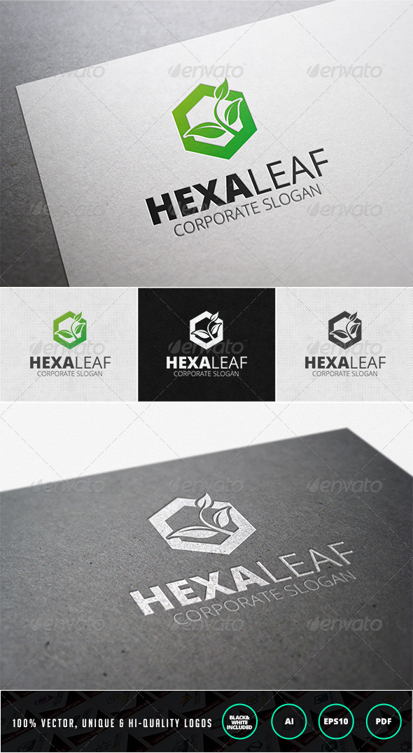 Hexa Leaf Logo Template - Nature Logo Templates