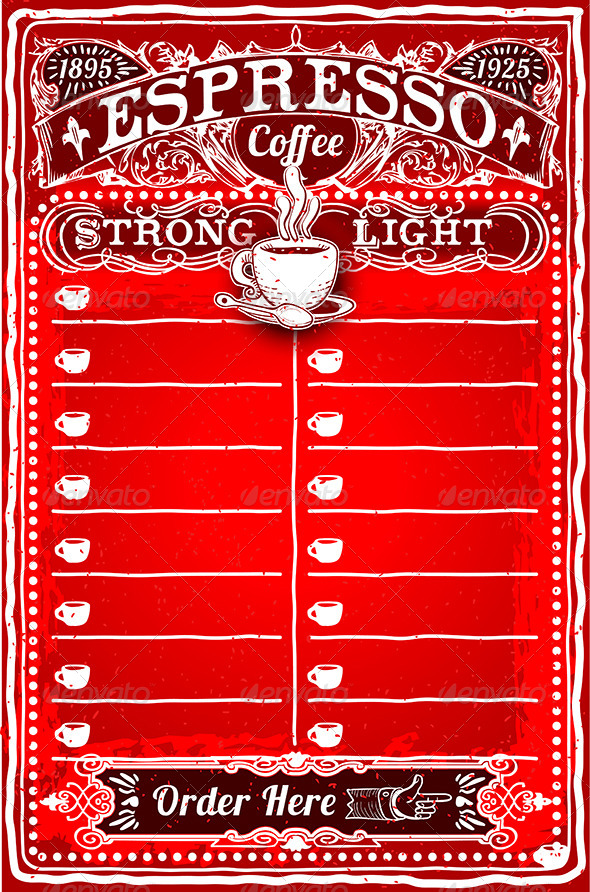 GraphicRiver Vintage Hand Drawn Board for Espresso Menu 7208835 GraphicRiver Vintage Hand Drawn Board for Espresso Menu 7208835