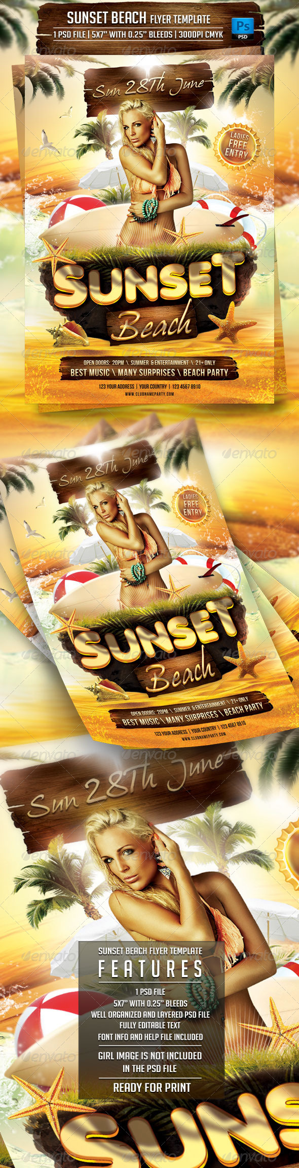GraphicRiver Sunset Beach Flyer Template 7209728 GraphicRiver Sunset Beach Flyer Template 7209728
