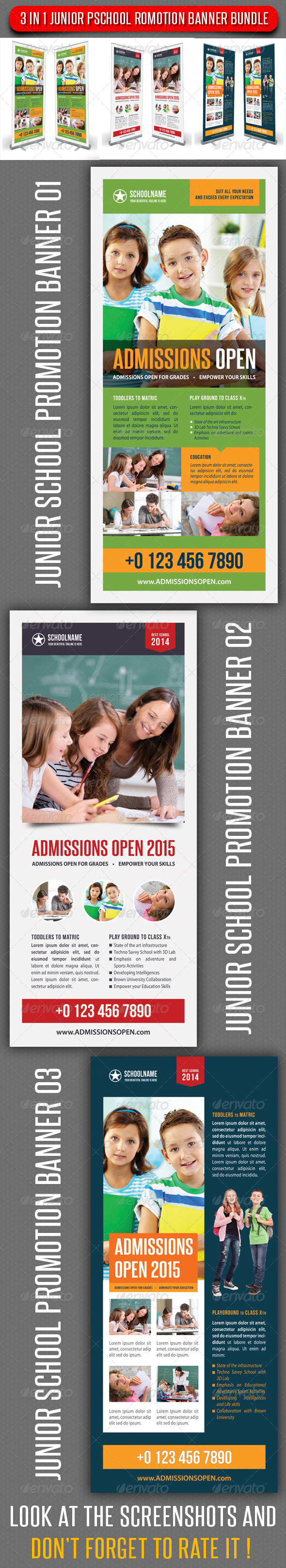GraphicRiver 3 in 1 Junior School Promotion Banner Bundle 03 7215311 GraphicRiver 3 in 1 Junior School Promotion Banner Bundle 03 7215311