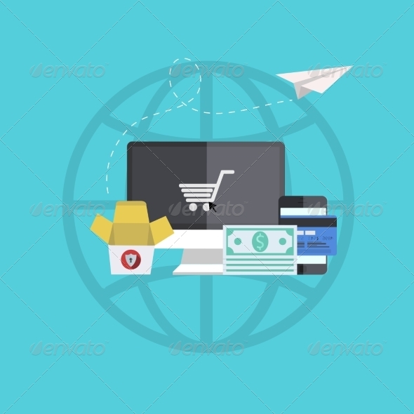 GraphicRiver Vector Flat Modern Icons on Sample Background 7216035 GraphicRiver Vector Flat Modern Icons on Sample Background 7216035