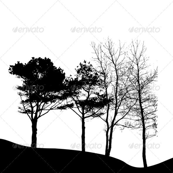 GraphicRiver Tree Silhouette Isolated on White Background 7217369 GraphicRiver Tree Silhouette Isolated on White Background 7217369