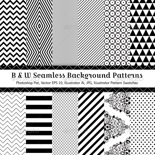GraphicRiver Black & White Seamless Background Patterns 7218818 GraphicRiver Black & White Seamless Background Patterns 7218818