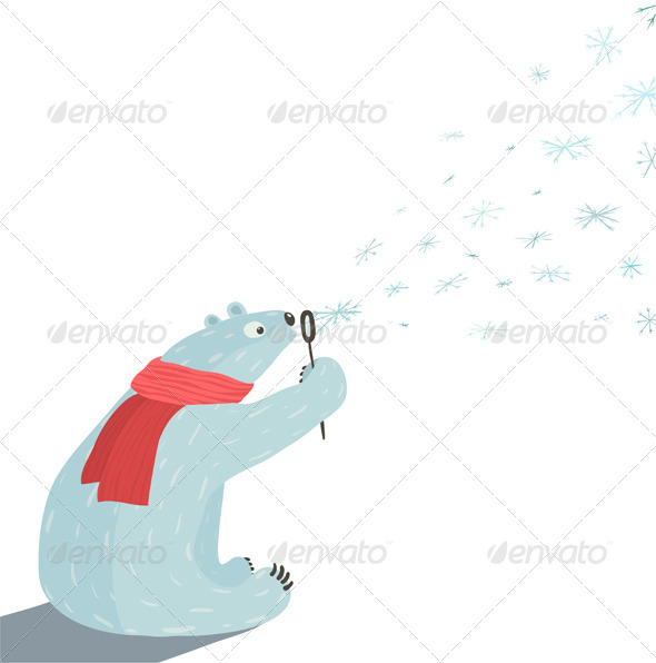 GraphicRiver Polar Bear Blowing Snowflakes 7221158 GraphicRiver Polar Bear Blowing Snowflakes 7221158