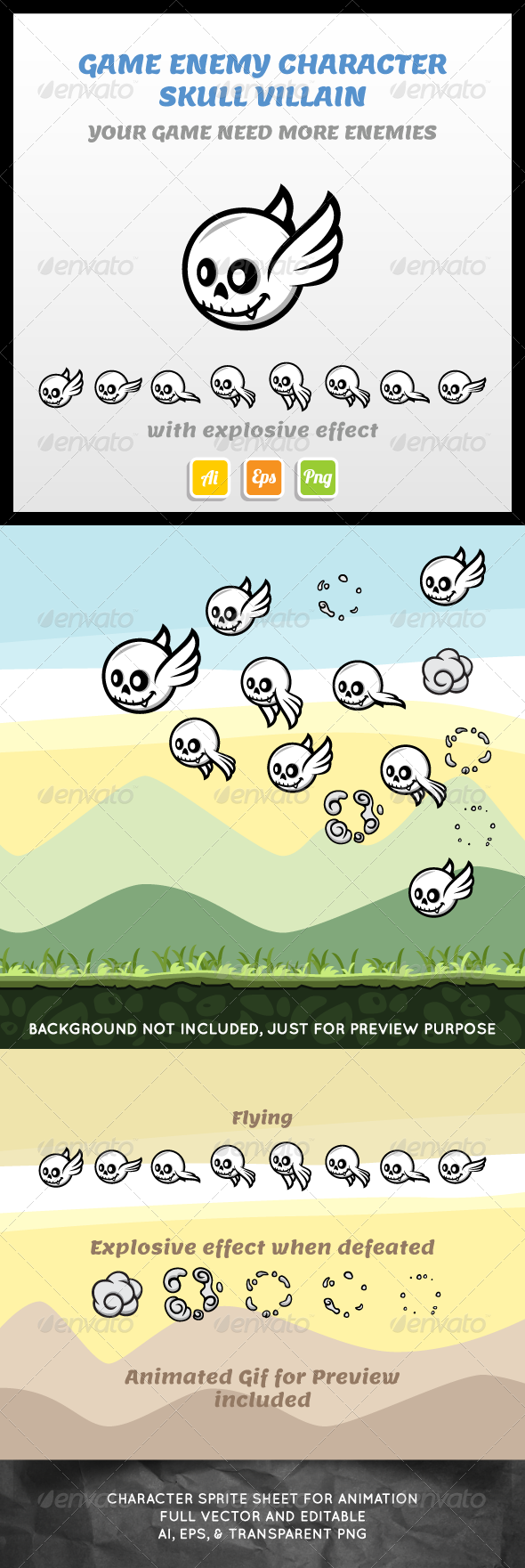 GraphicRiver Villain Skull Sprite Sheet 7223165 GraphicRiver Villain Skull Sprite Sheet 7223165