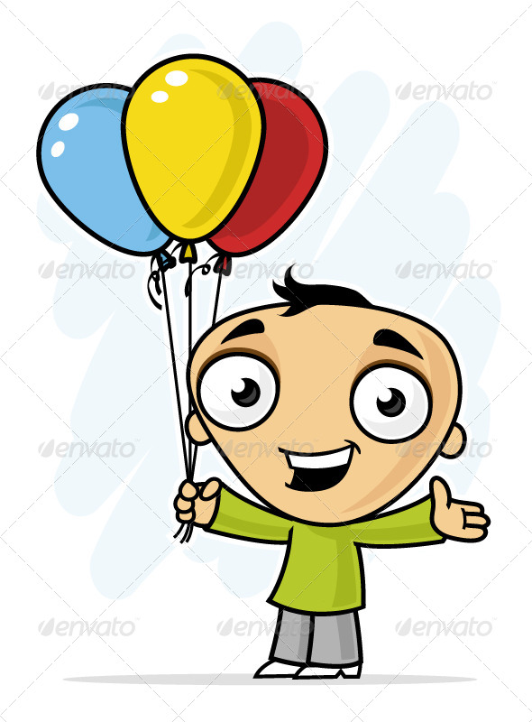 GraphicRiver Boy with Balloons 7223261 GraphicRiver Boy with Balloons 7223261