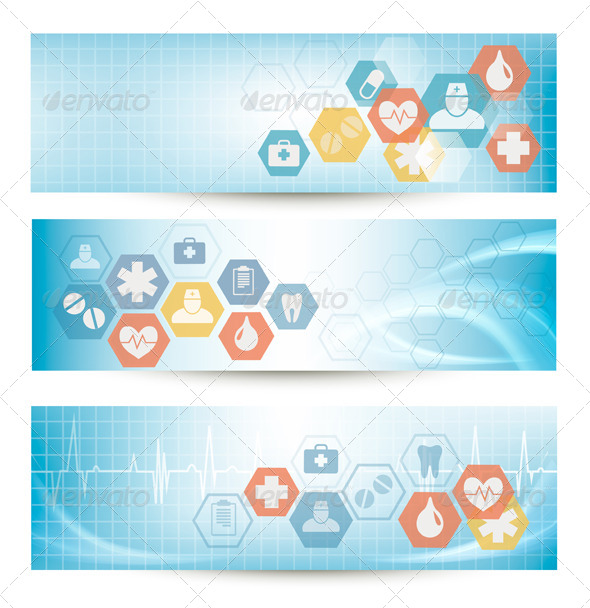 GraphicRiver Three Medical Banners with Icons 7224260 GraphicRiver Three Medical Banners with Icons 7224260