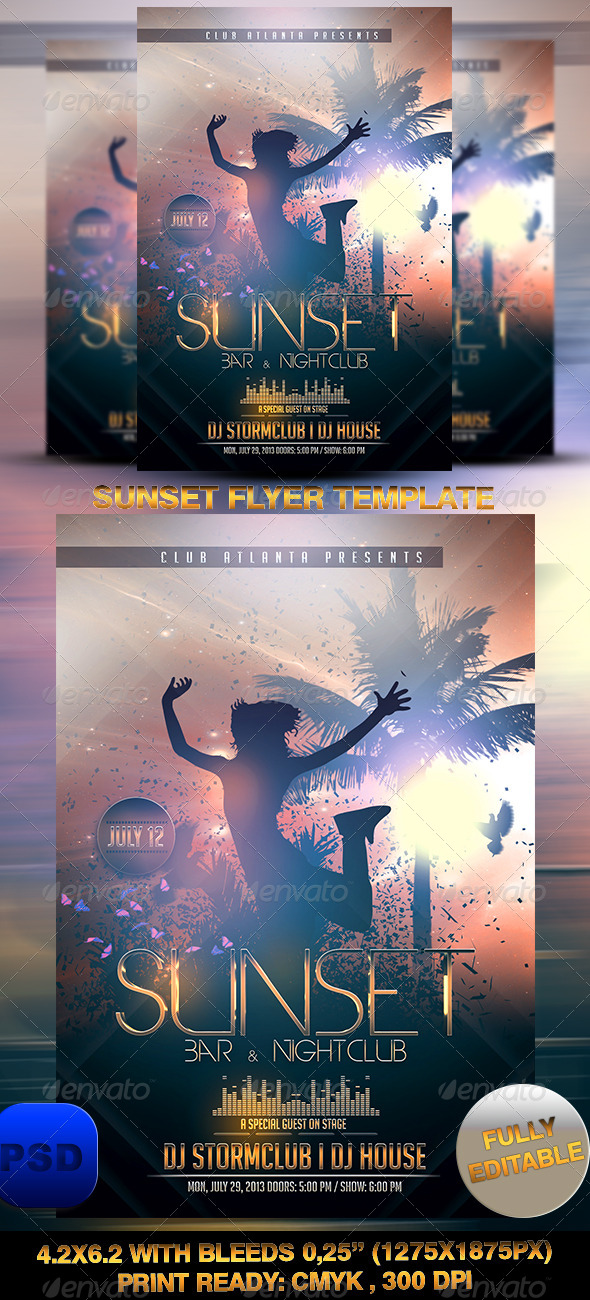 GraphicRiver Sunset Flyer Template 7225643 GraphicRiver Sunset Flyer Template 7225643