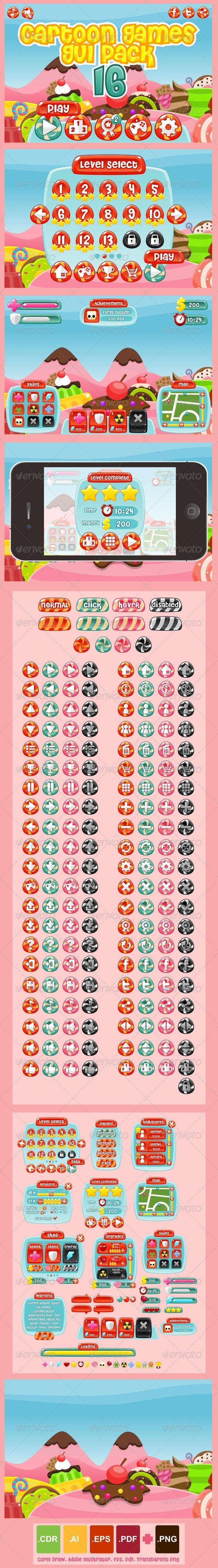 GraphicRiver Cartoon Games GUI Pack 16 7225653 GraphicRiver Cartoon Games GUI Pack 16 7225653