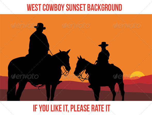 GraphicRiver West Cowboy Sunset 2 7227602 GraphicRiver West Cowboy Sunset 2 7227602