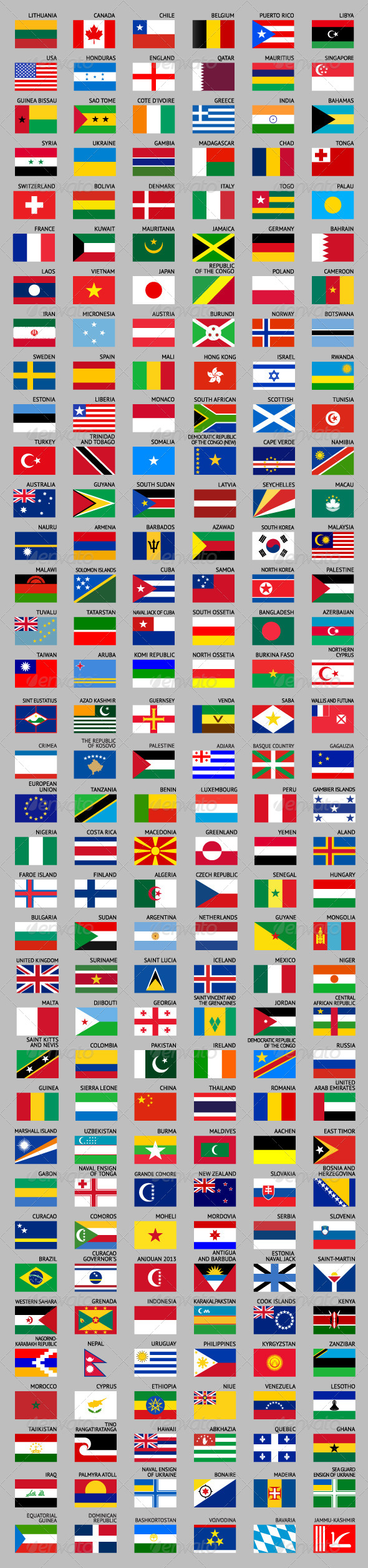 GraphicRiver 216 Flags of World 7228018 GraphicRiver 216 Flags of World 7228018