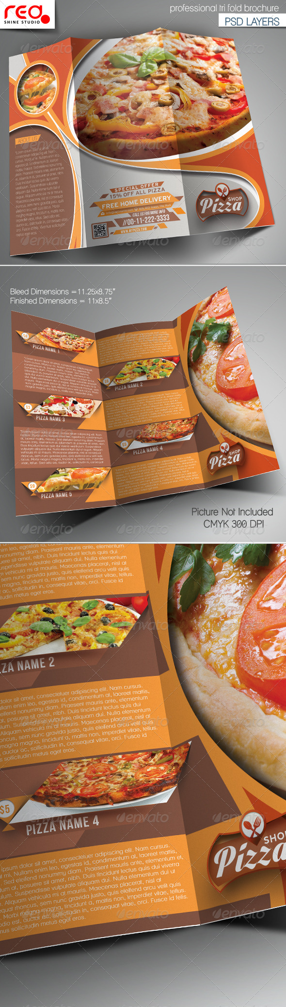 GraphicRiver Pizza Shop Trifold Brochure Template 7228096 GraphicRiver Pizza Shop Trifold Brochure Template 7228096