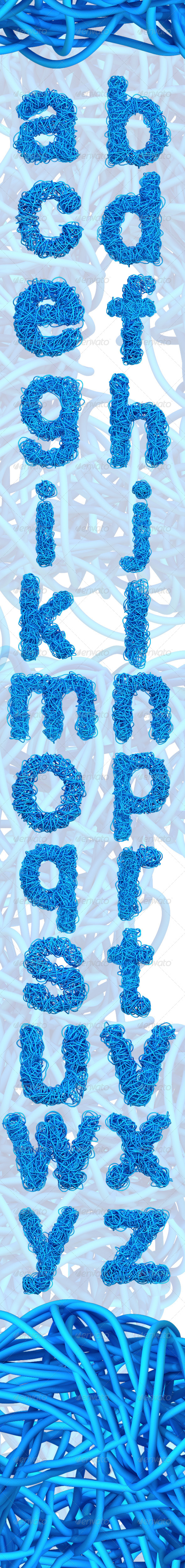 GraphicRiver Blue Cable Alphabet Lowercase 7228366 GraphicRiver Blue Cable Alphabet Lowercase 7228366