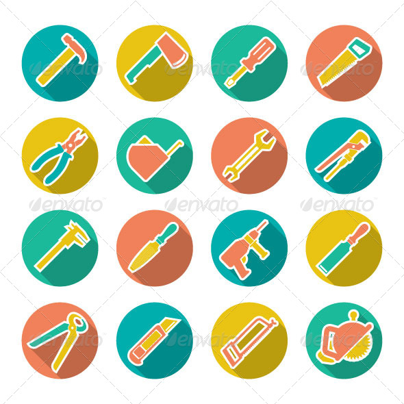 GraphicRiver Set Flat Icons of Tools for Repair and Building 7228551 GraphicRiver Set Flat Icons of Tools for Repair and Building 7228551
