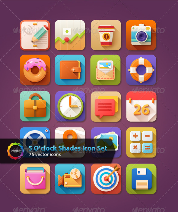 GraphicRiver 5 O'clock Shades Icon Set 7228815 GraphicRiver 5 O'clock Shades Icon Set 7228815