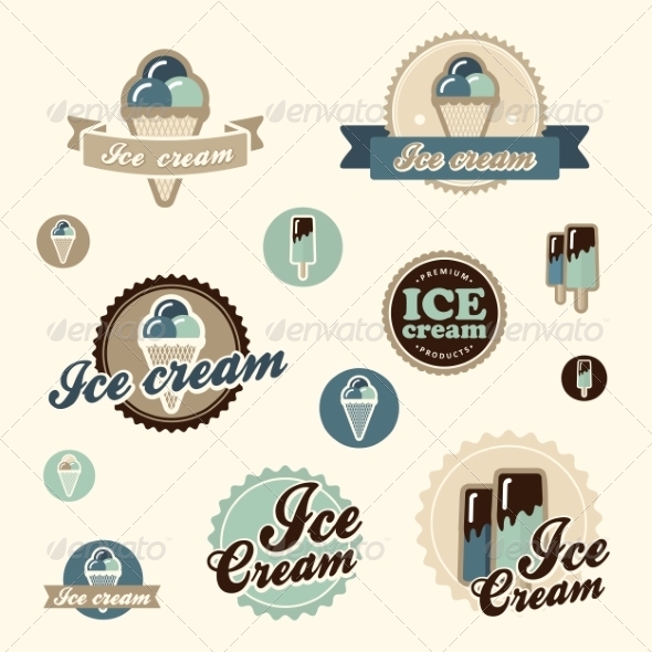 Set of Vintage Ice Cream (Food)