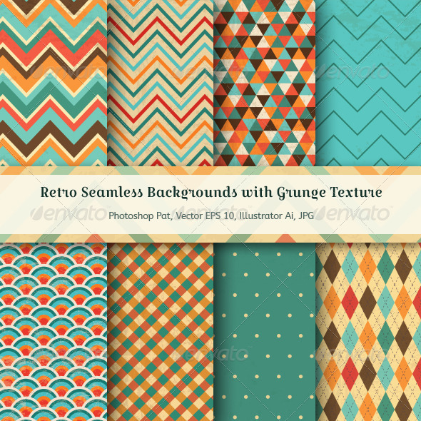 GraphicRiver Vintage Seamless Backgrounds with Grunge Texture 7229285 GraphicRiver Vintage Seamless Backgrounds with Grunge Texture 7229285