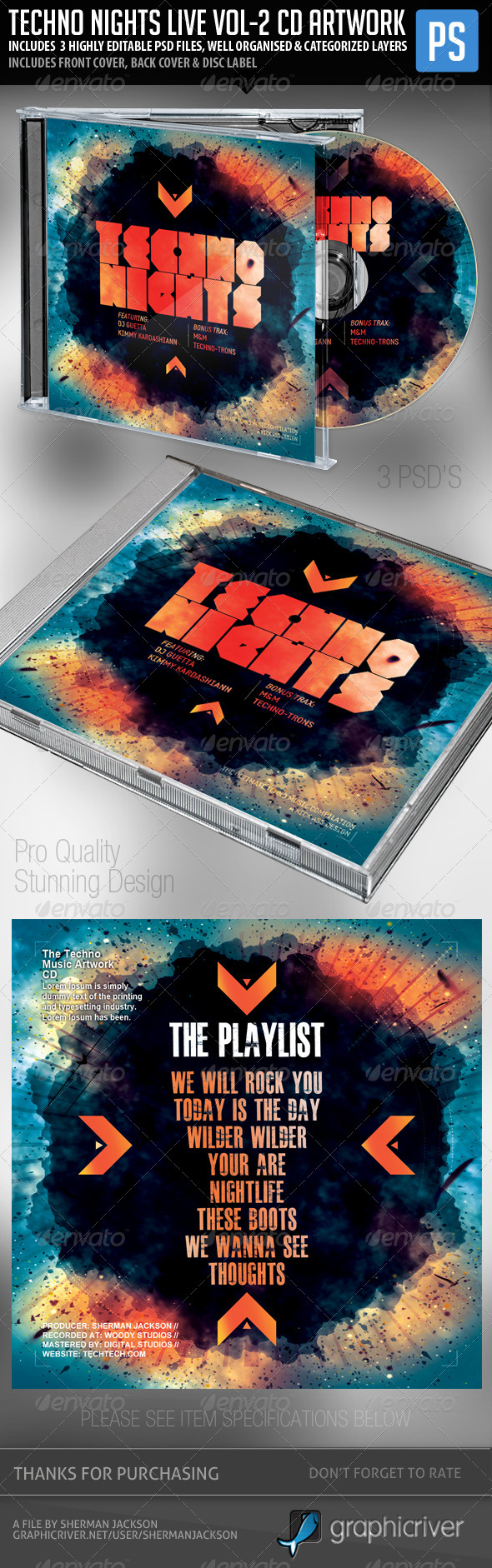 GraphicRiver Techno Nights Live Vol.2 CD Album Artwork 7229432 GraphicRiver Techno Nights Live Vol.2 CD Album Artwork 7229432