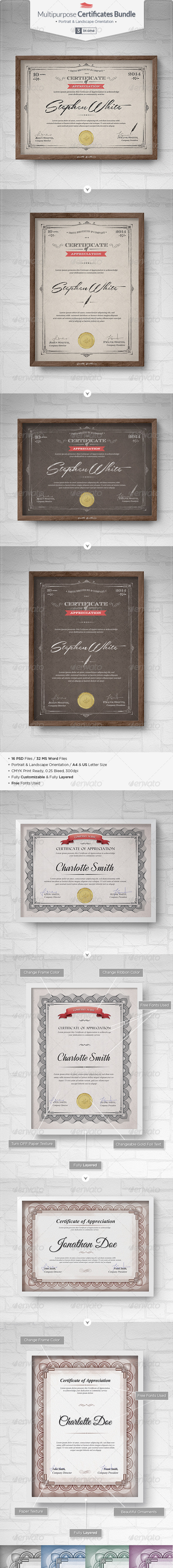GraphicRiver Multipurpose Certificates Bundle 7230729 GraphicRiver Multipurpose Certificates Bundle 7230729