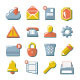 Set Flat Icons of Web, Media, Internet, Mobile