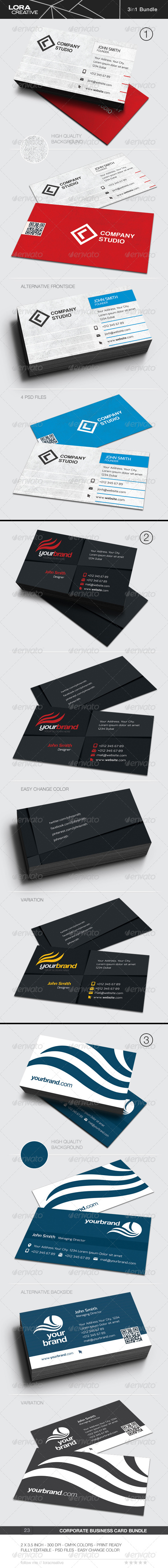 3 in 1 Business Card Bundle - 23 (Business Cards)