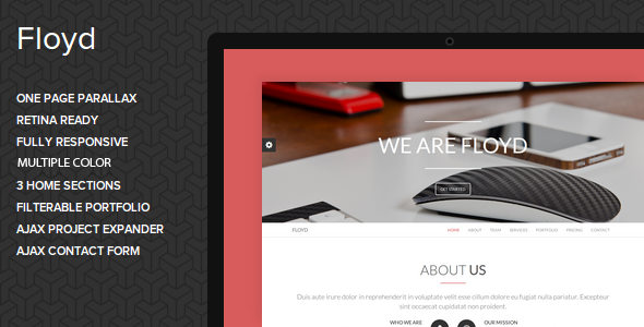 ThemeForest Floyd One Page Parallax Joomla Template 7208408