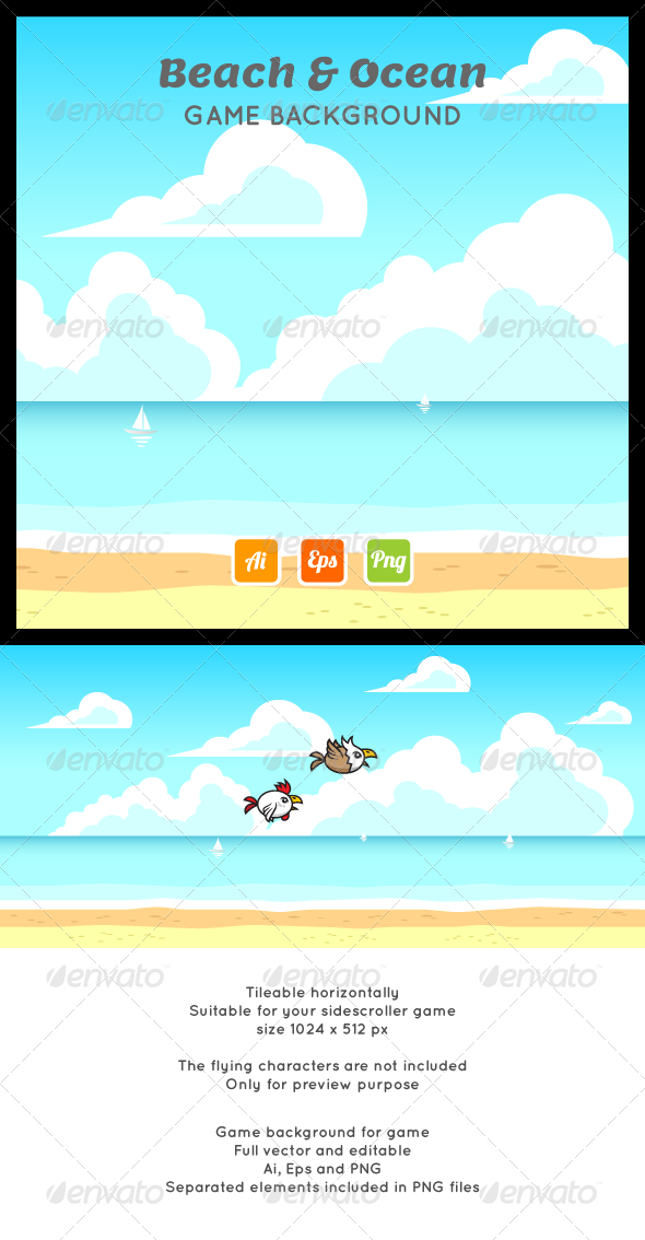 GraphicRiver Beach Ocean Game Background 7231489 GraphicRiver Beach Ocean Game Background 7231489