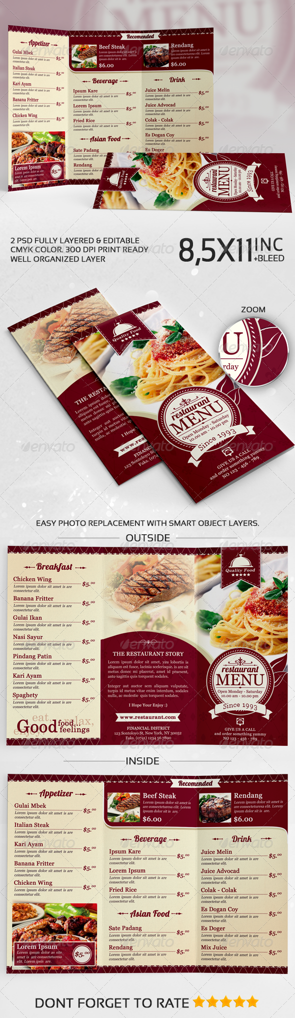 GraphicRiver Elegant TriFold Restaurant Menu Template 7208416 GraphicRiver Elegant TriFold Restaurant Menu Template 7208416