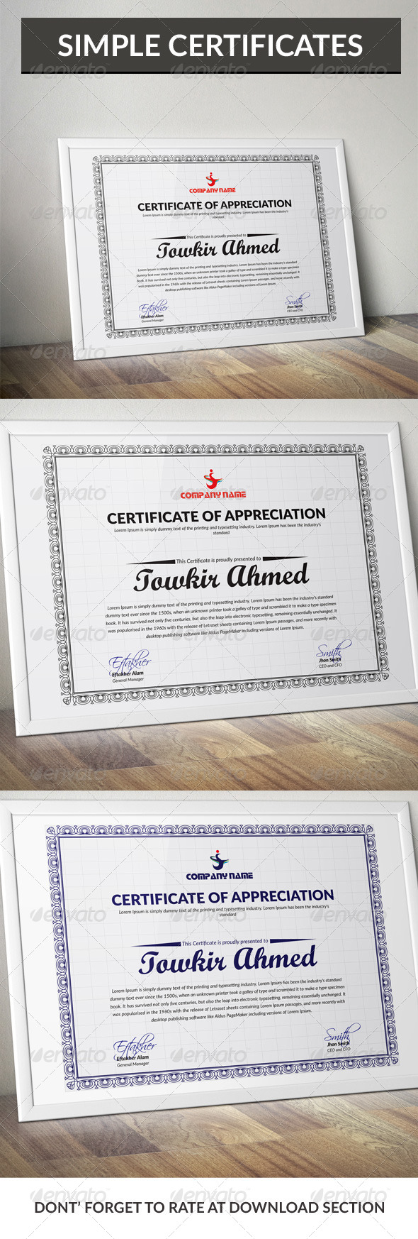 GraphicRiver Simple Certificate Design 7235167 GraphicRiver Simple Certificate Design 7235167
