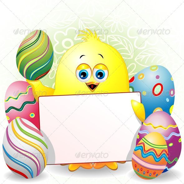 GraphicRiver Easter Chick Cartoon with White Panel 7235976 GraphicRiver Easter Chick Cartoon with White Panel 7235976