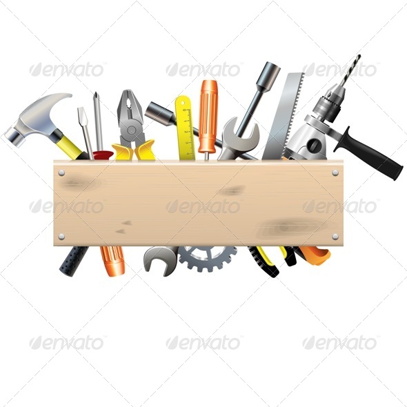 GraphicRiver Vector Board with Tools 7236112 GraphicRiver Vector Board with Tools 7236112