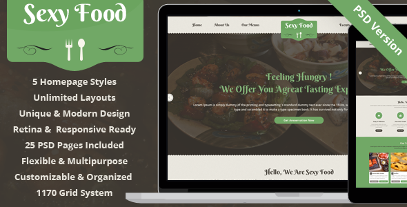 ThemeForest Sexy Food Food & Restaurant PSD Template 7205036 ThemeForest Sexy Food Food & Restaurant PSD Template 7205036