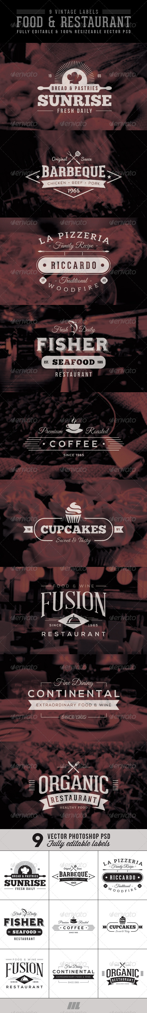 GraphicRiver Vintage Food & Restaurant Labels 7237263 GraphicRiver Vintage Food & Restaurant Labels 7237263