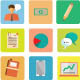 Flat Icons of Office and Business