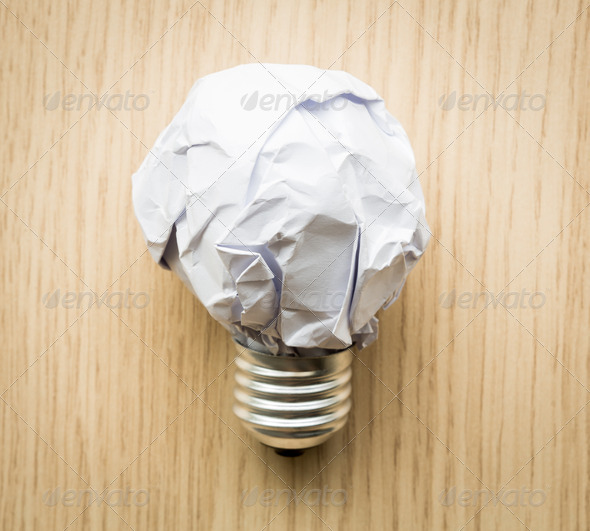 Crumpled paper Light bulb (Misc) Photo Download