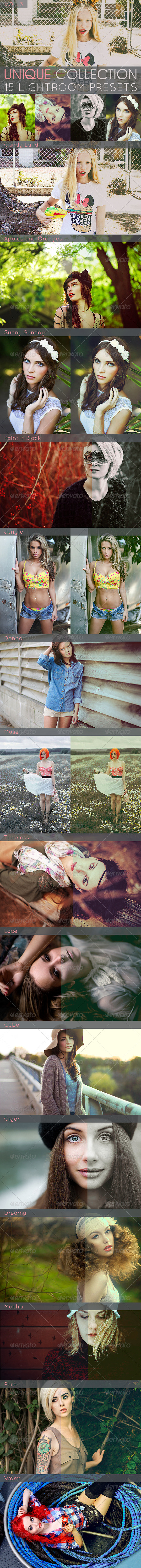 GraphicRiver 15 Unique Lightroom Presets Vol.3 7240167 GraphicRiver 15 Unique Lightroom Presets Vol.3 7240167