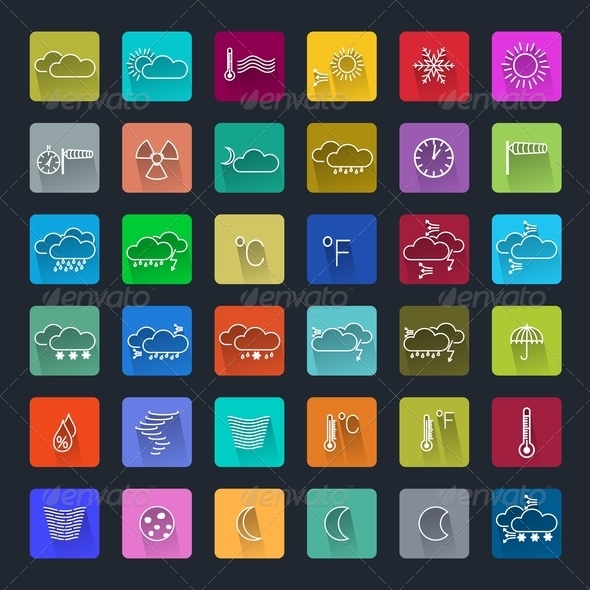 GraphicRiver Flat Weather Icons 7241319 GraphicRiver Flat Weather Icons 7241319
