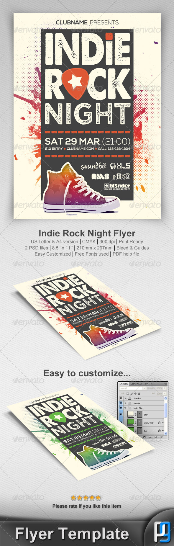 GraphicRiver Indie Rock Night Flyer Template 7241558 GraphicRiver Indie Rock Night Flyer Template 7241558