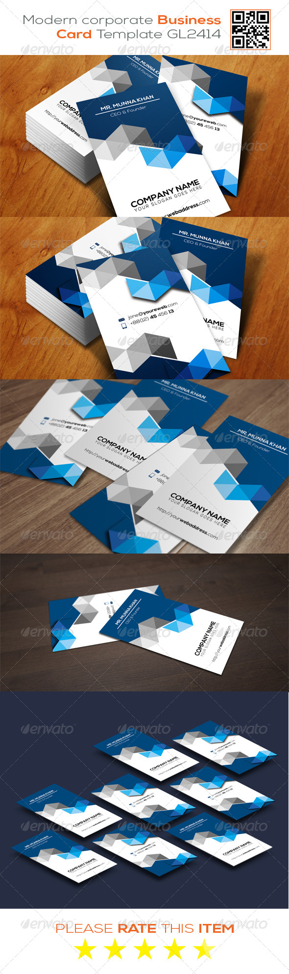 Modern Corporate Business Card Template GL24014 (Corporate)