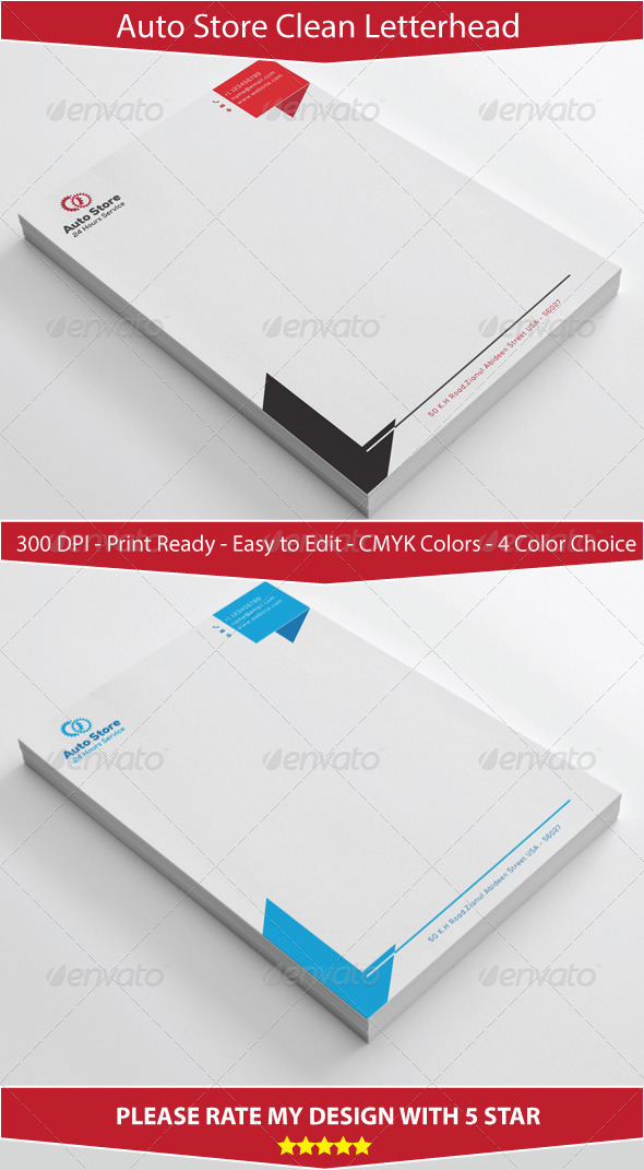 GraphicRiver Clean Simple Auto store Letterhead Design 7224113 GraphicRiver Clean Simple Auto store Letterhead Design 7224113