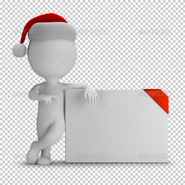 GraphicRiver 3D Small People Santa and Empty Board 7245039 GraphicRiver 3D Small People Santa and Empty Board 7245039