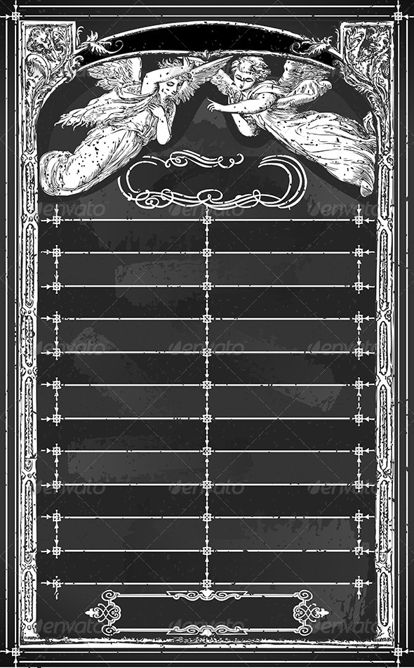 GraphicRiver Vintage Menu with Angels on Blackboard 7245913 GraphicRiver Vintage Menu with Angels on Blackboard 7245913