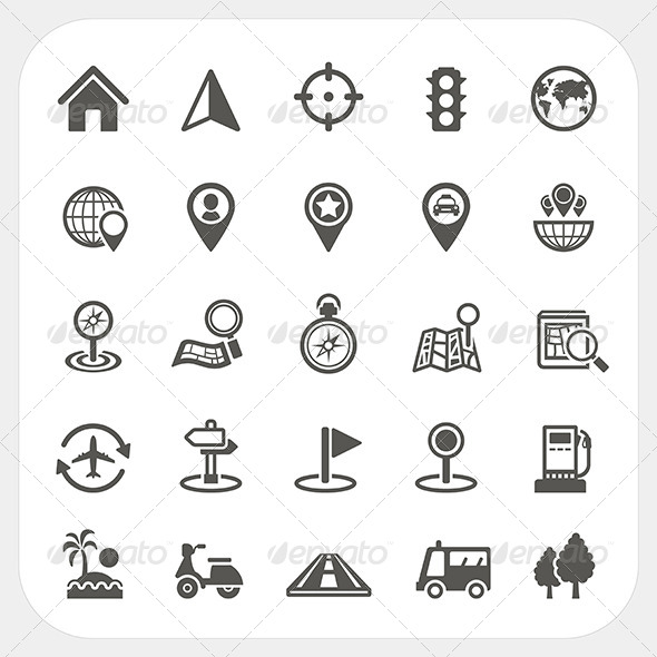 GraphicRiver Map and Location Icons Set 7249800 GraphicRiver Map and Location Icons Set 7249800