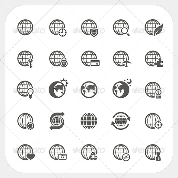 GraphicRiver Globe Earth Icons Set 7249814 GraphicRiver Globe Earth Icons Set 7249814