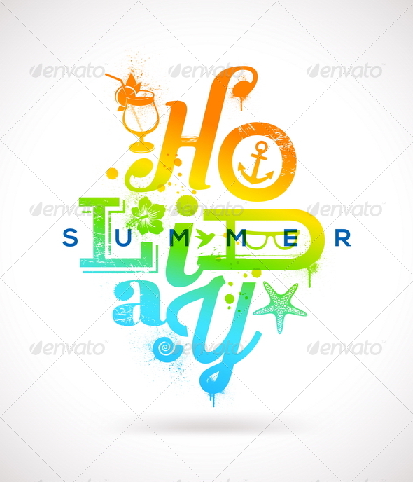 GraphicRiver Summer Holidays Multicolored Design 7249859 GraphicRiver Summer Holidays Multicolored Design 7249859
